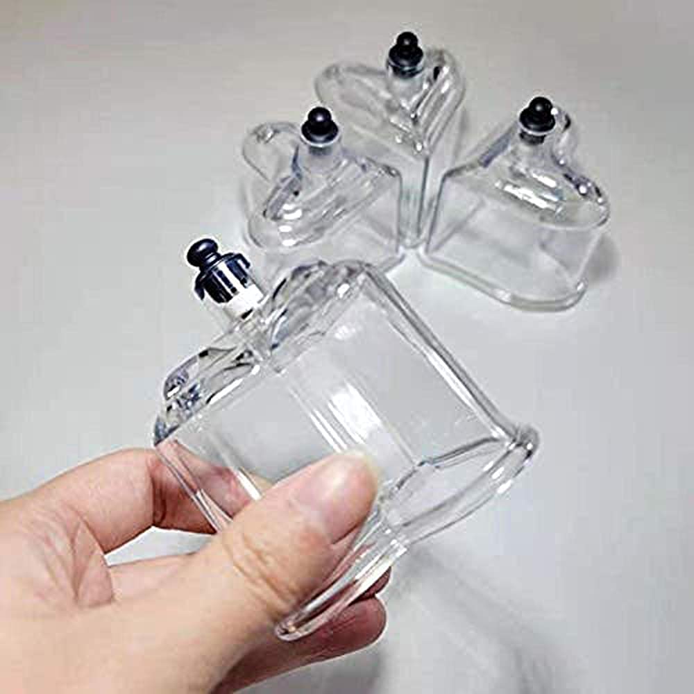 FOOJO 5 szt. kubki do baniek w kształcie serca, 1 pistolet do baniek, plastikowe bańki, zestaw do terapii baniek, zestaw do baniek, masażer z pudełkiem