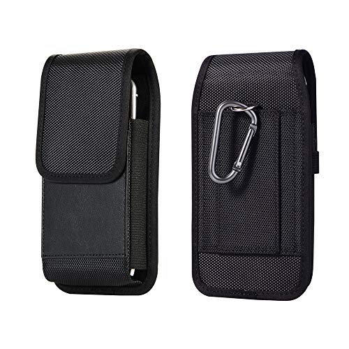 Nylon Cell Phone Holster Case Pouch Holder Belt Loop Carbiner Clip Card Slot For Iphone Xs Max/Samsung Galaxy S22+/S21 Fe/A54/A53/A52/A51/A50/A10/A20/Moto Z4/G7 Plus/G7 Power/Google Pixel 6/5A 5G/3Xl #TOP1