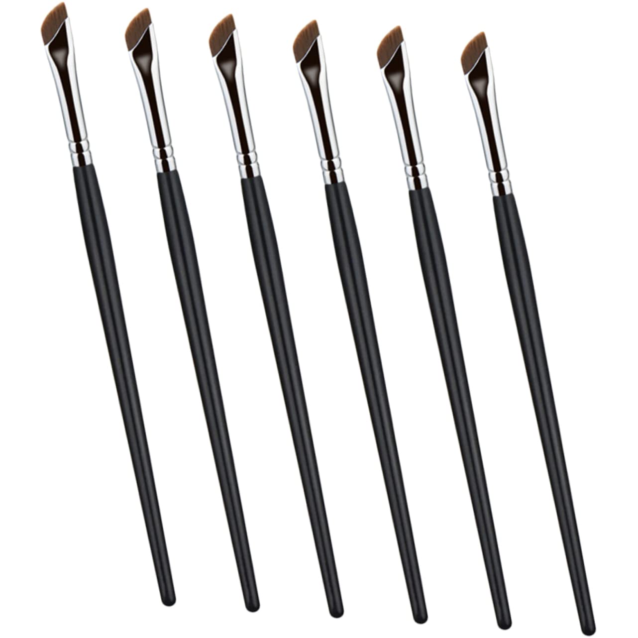 minkissy 30pezzi Pennelli Per Trucco Occhi Spazzole Angolate Per Ombretto Eyeliner e Con Manico Ergonomico Per Applicazione Facile e Comfort