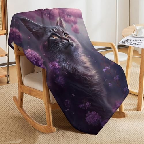 Plaid canapé chaud couverture lit polaire chat flannel douce - 5