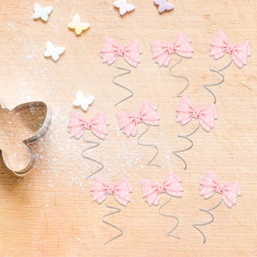 Ephlyn EPH-2022-121-P 24Pcs Resin Bow Cake Toppers, Pink, Cupcake Toppers thumb #3