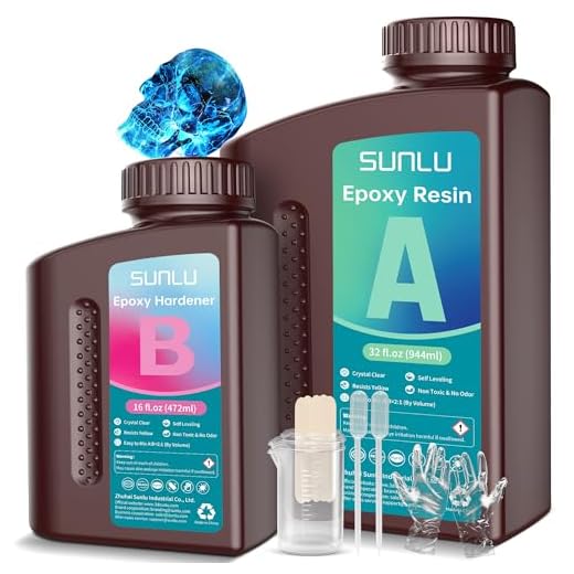 SUNLU Epoxy Resin Kit 48OZ, Crystal Clear Epoxy Resin No Bubble No Yellow, Easy to Mix 2:1 Ratio, Self Leveling Art Resin for Casting, Coating, Jewelry Making, River Table Tops, Gift(32OZ+16OZ)