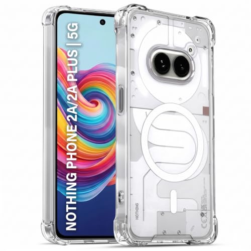Image of TRUEUPGRADE Back Cover for Nothing Phone 2A / Nothing Phone 2A Plus Non Mag-Safe Transparent PC + TPU Bumper Case with Magnetic Print Shockproof Protection (Transparent Mag-Safe)