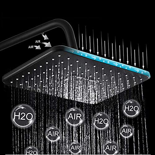 Douche pluie thermostatique contre les variations d'eau avec écran LED noir - 8