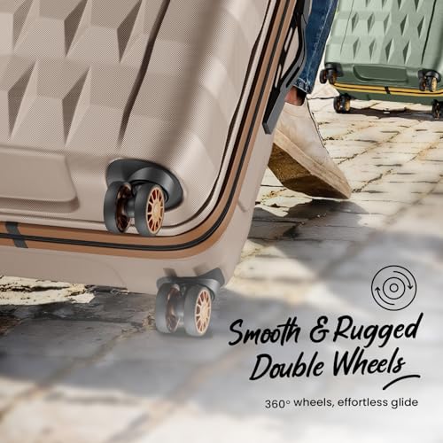 Image of Aristocrat Comet 8 Wheel Set of 2 (Small+Medium) Hard Case Trolley Bag | Combination Lock | Tough and Durable Polycarbonate Luggage | 3 Year International Warranty | Suitcase for Travel | Champagne