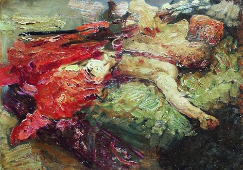 Affiche Cosaque endormi par Il Ya Repin impression sur toile de salon 60x90cm