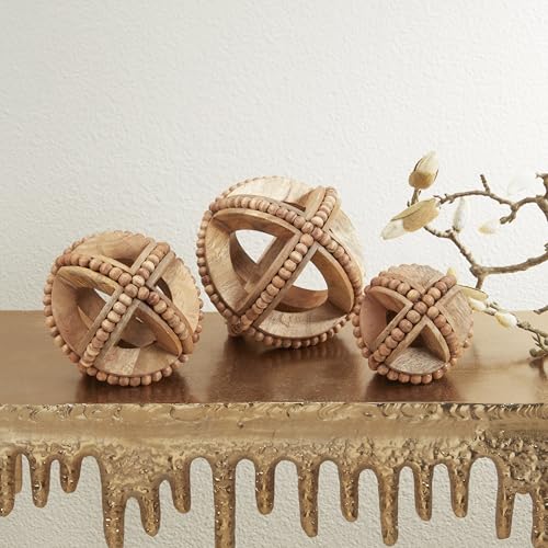 Perles en bois texturé Saro Lifestyle pour décoration - 3