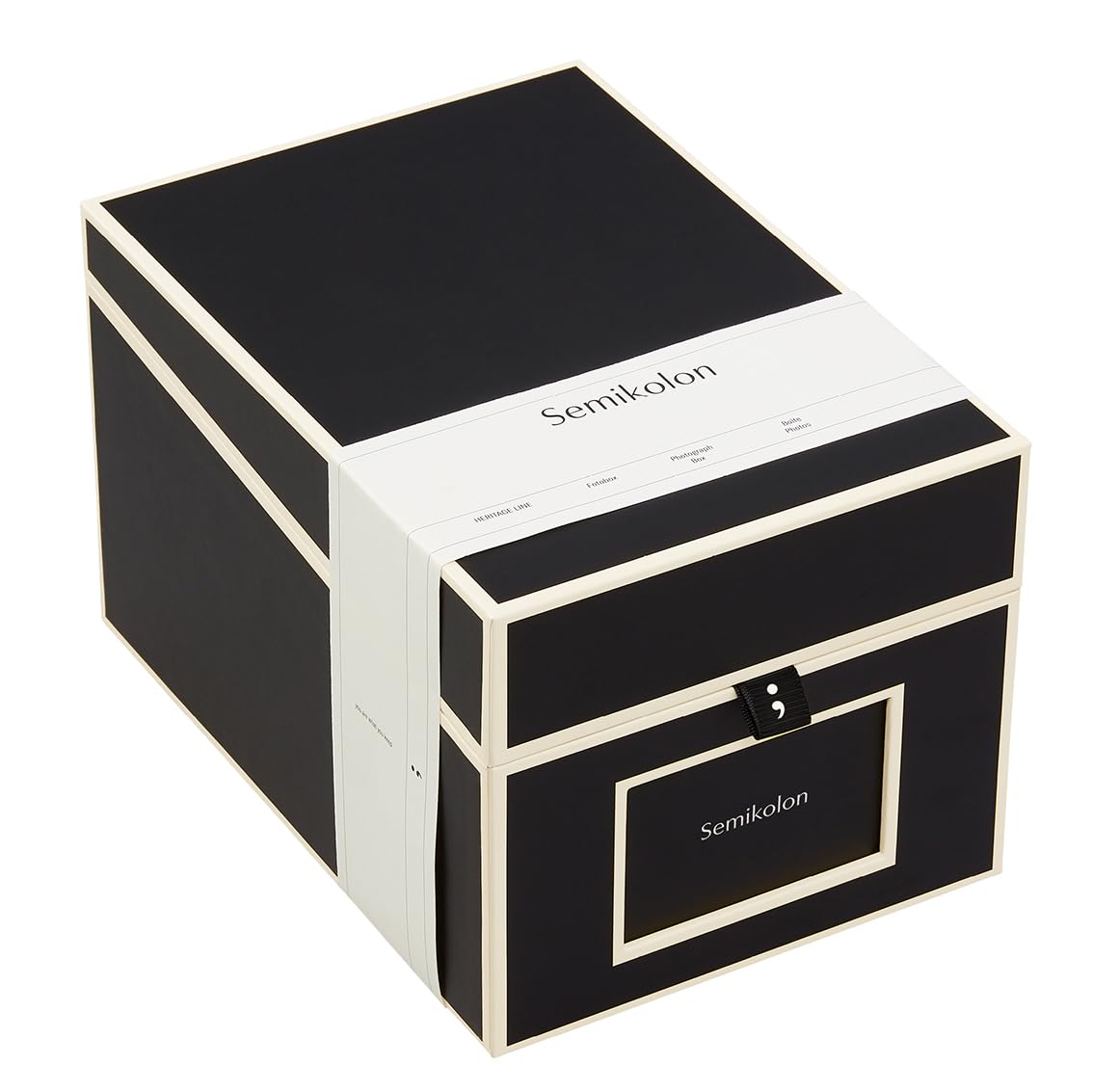 Semikolon 352546 Boîte pour CD et photos - 17,7 x 15,7 x 25,6 cm - pour photos 10 x 15 cm - Couverture noire
