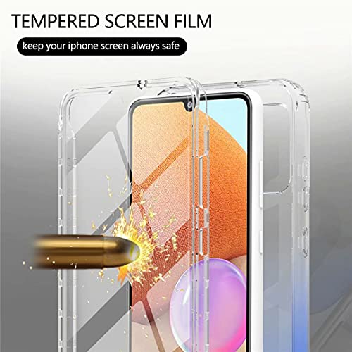 Ttimao Hoesje voor Samsung Galaxy A32 4G Ingebouwd Scherm Beschermer Verloop Transparant 3 in 1 Telefoonhoes Zachte TPU… - Image 5