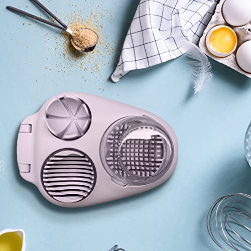Smalibal 3 In 1 Egg Slicer, Egg Cutter Heavy Duty Egg Separator Egg Slicer Tools Egg Extractor For Evenly Slicing Boiled Eggs Ham Banana And Strawberry, Dishwasher Safe White #TOP4
