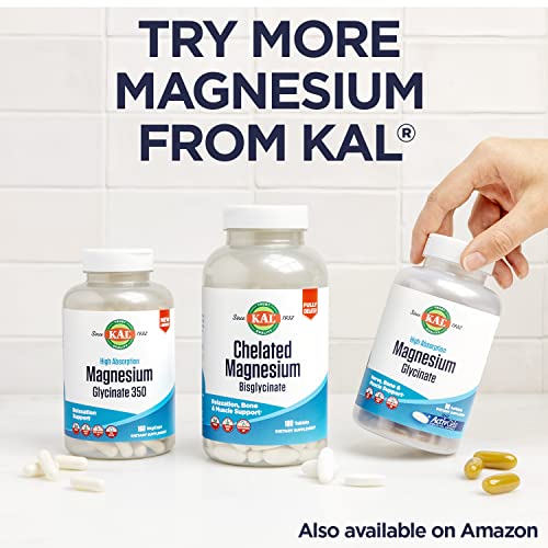 Kal Magnesium Citrate 400Mg, Magnesium Supplement For Healthy Muscle Function, Relaxation, Nerve And Circulation Support, Rapid Disintegration Activtabs, Vegan, Gluten Free, 30 Servings, 60 Tablets #TOP6