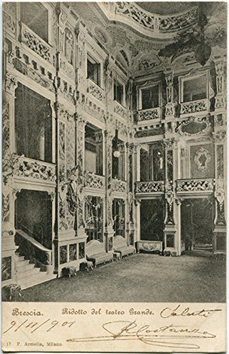 1901 Brescia - Ridotto del Teatro Grande - FP B/N VG Cartolina Postale