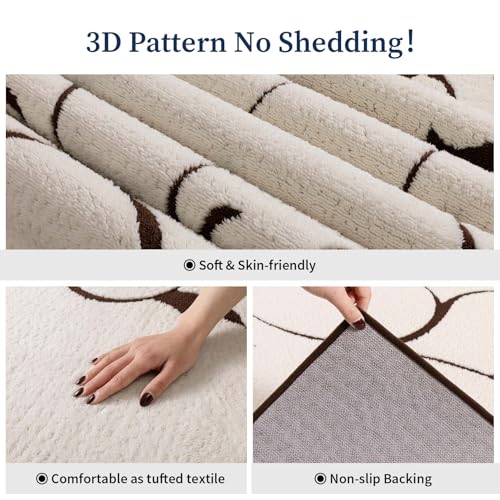 Chakme Tapete Beige 6x9 Pile Medio Antideslizante Lavable miniatura 5