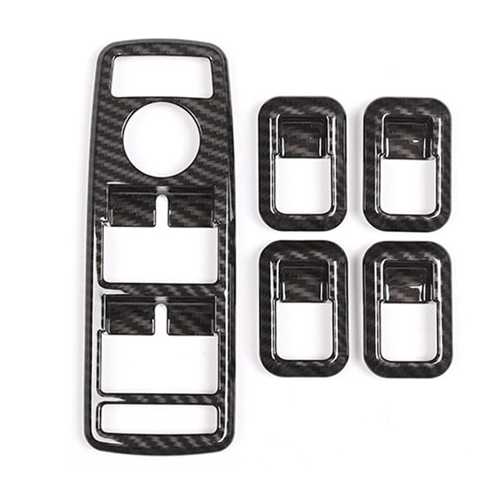 CYCDIY Black Carbon Fiber Style Car Door Window Lift Switch Button Frame Cover Trim Sticker Compatible with Mercedes-Benz A B C E GLE GLA CLA GLK Class W176 W204 W212 W166 W218