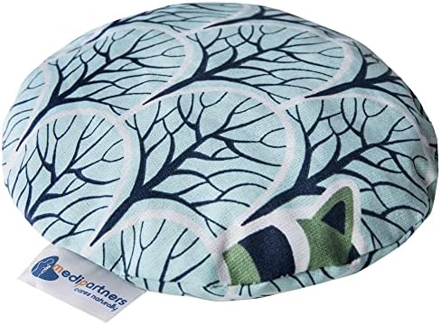 Medi Partners Cherry Stone Cushion Heat Pillow for Babies 180g Round 15cm Eco Natural 100% Cotton Heat and Cold Therapy Massage Therapy (Turquese Cars)