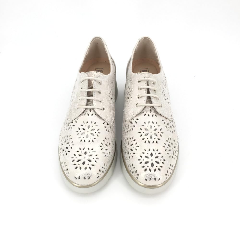 PITILLOS - Zapato Deportivo Casual,Sneakers de Cordones,cuña y Plataforma,Piel,mocasín,Calado,Rejilla, para: Mujer