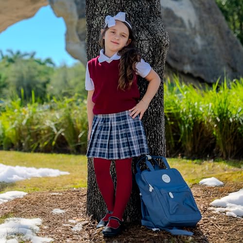 PICCOLO HOSIERY Girls Toddler Flat Knit Winter Tights, School Uniform – Heavyweight, Warm & Comfortable for Winter4