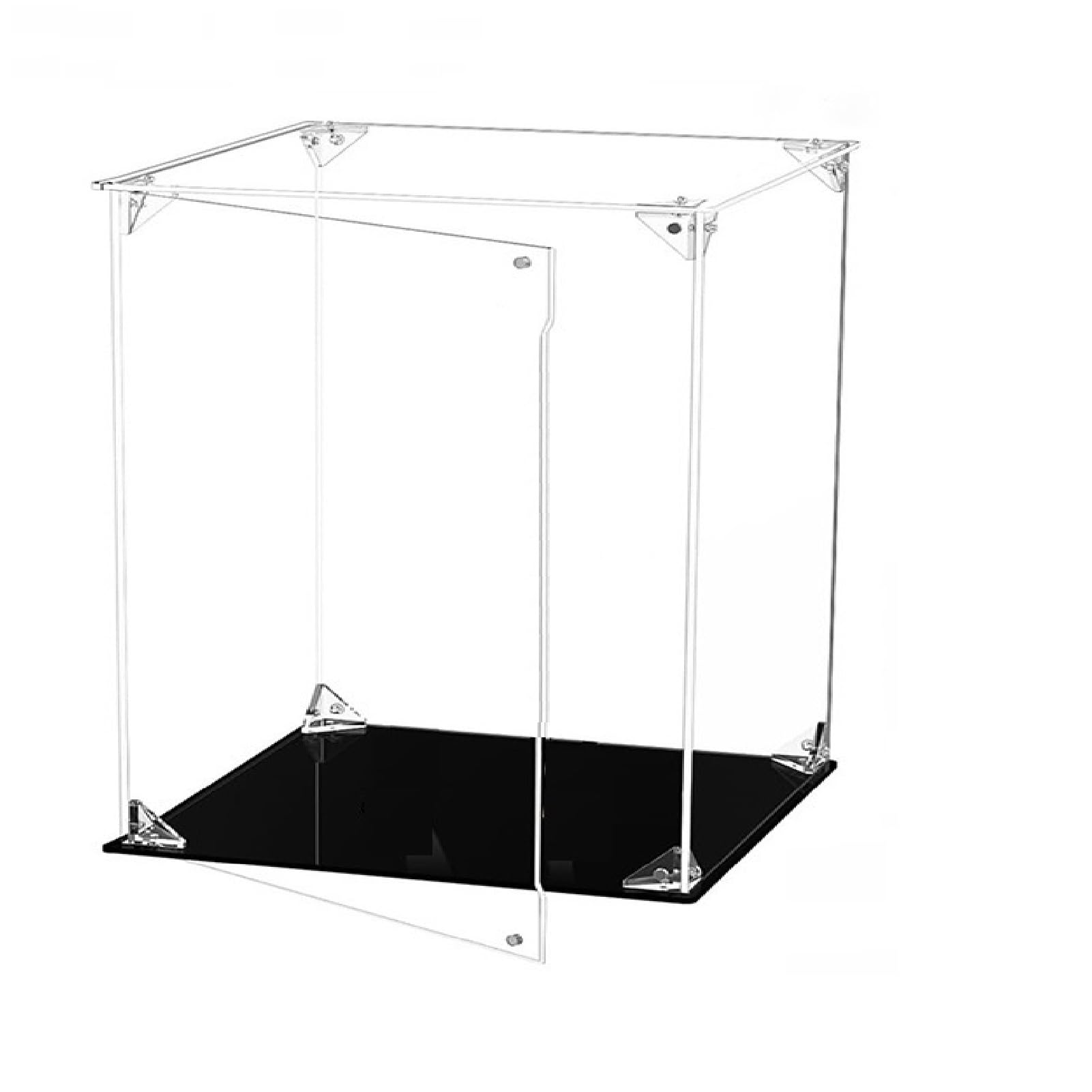 EOMMOE フィギュアケース【マグネット扉仕様】【UVカット】コレクション ディスプレイケース アクリル ボックス コレクションケース 台座黒 幅25×奥行25×高さ35cm