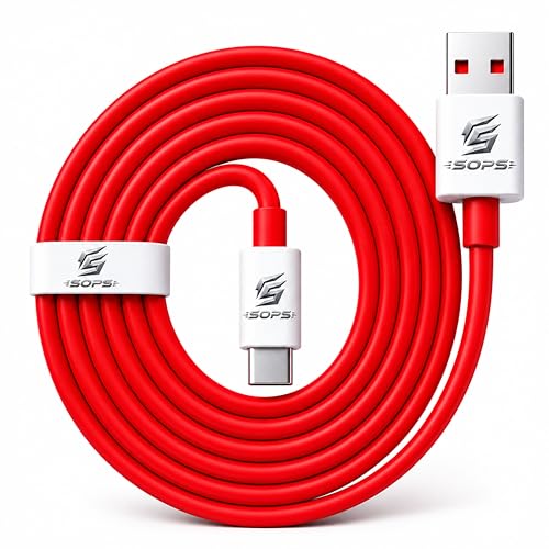 Image of 33W Compatible With oneplus cable type c original | USB To Type C Cable Fast Charging | Red Colour Compatible with OnePlus Cable | SuperVooc Wrap Dart Vooc Supported Cord