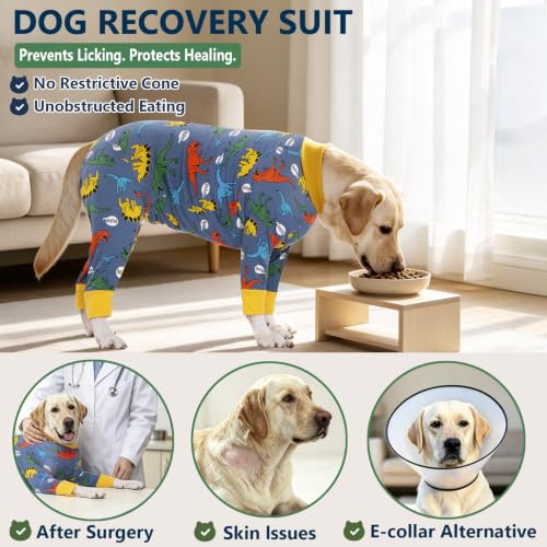 Image of kzrfojy Dog Recovery Suit for Dogs After Surgery Female Male Medium Large Dog Neuter Spay Onesie for Shedding Prevent Licking Surgical Wound Dog Cone Alternative