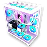 KEDIERS PCケース ミドルタワー,3 PWMケースファン、ARGBミッドタワーATXゲーミングパソコンケース3*強化ガラス、Type-C、USB3.0 * 2 (w01-ホワイト)