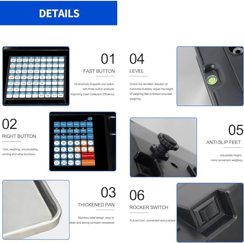 Báscula Calculadora Electrónica con Impresora y Caja Registradora miniatura 5