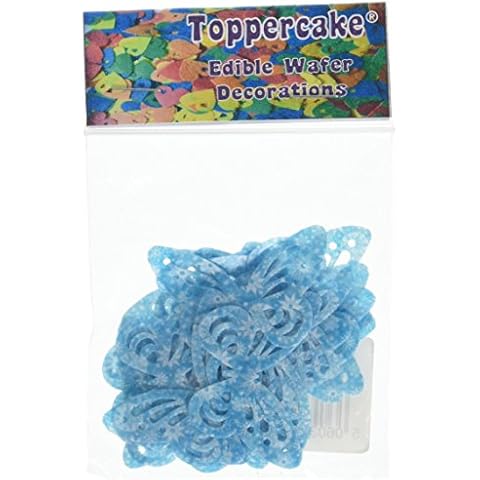 Toppercake Edible Frozen Snowflake Pattern Rice Paper Butterfly Cup Cake Decoration - 24-Piece Cover