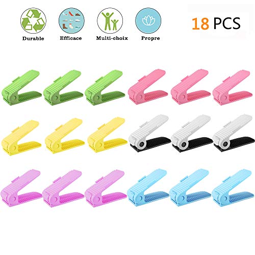 Gesundhome - Organizador Slot ajustable para zapatos u0096 Soporte bandeja ahorraespacio - Juego de 18