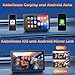 Volam Wireless Carplay Android Auto Display mit 7 Zoll Touchscreen,carplay Display mit Mirror Link,Live-Navigation, Play Music,Siri,G00gle Sprachassistent,Bluetooth 5.0, AUX,FM