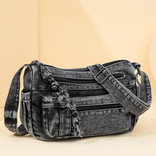 Retro Denim Single Shoulder Bag for Women Crossbody Bag with Multiple Compartments Fashionable and Practical Handbag2