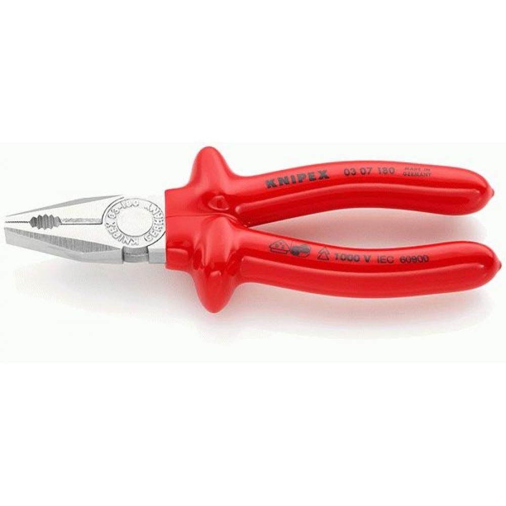 KNIPEX クニペックス 0307-180 絶縁ペンチ 1000V 工具 ツール DIY 作業工具 道具 0301-180 ペンチ 1丁 KNIPEX(クニペックス) 【通販モノタロウ】 