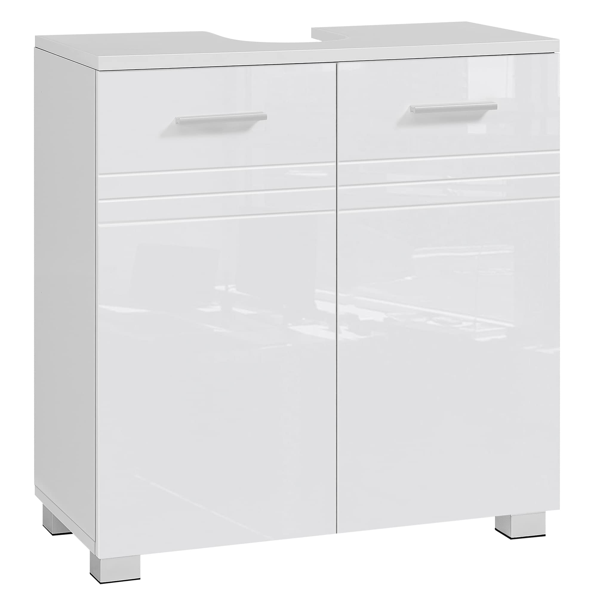 VASAGLE Waschbeckenunterschrank mit Doppeltür, 60 x 30 x 63 cm