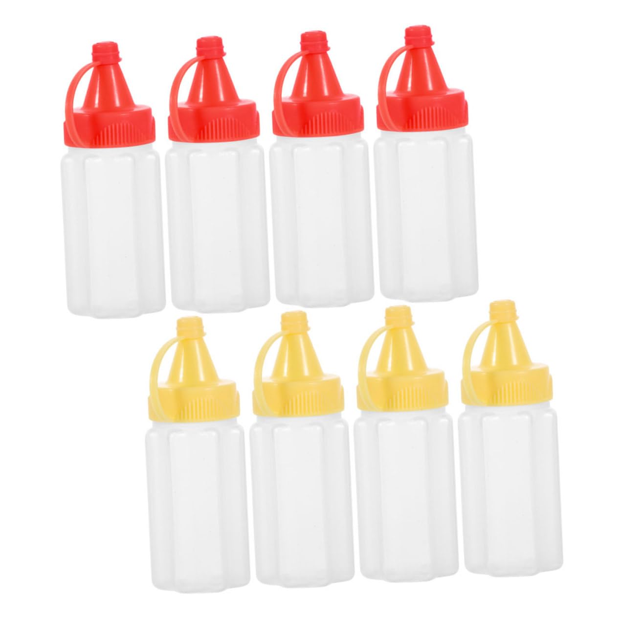 NAMOARLY 8pcs Portable Mini Condiment Squeeze Bottles Leak Resistant Sauce Containers for Travel Outdoor Activities Material for Salad Dressing Mustard and More