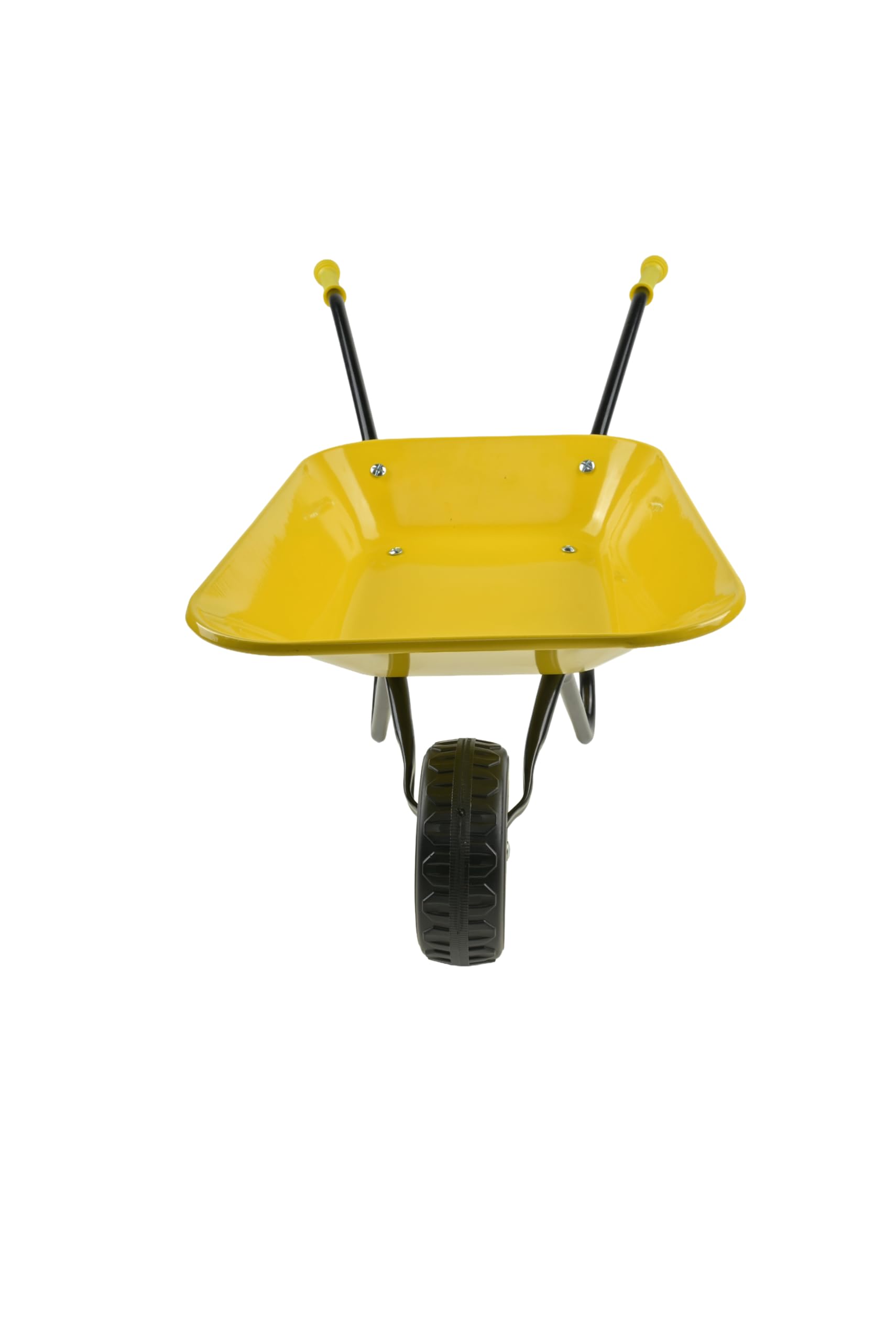 ASC Carretilla de metal para niños, color amarillo/negro, juguete, granja, jardinería