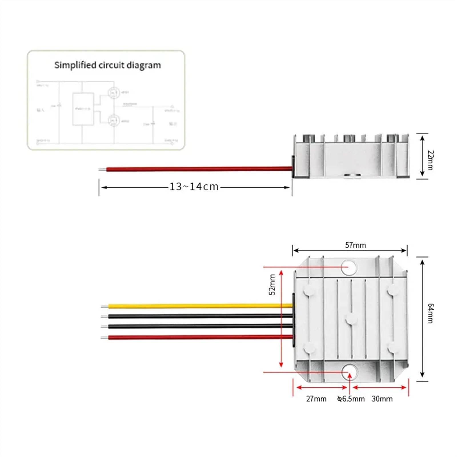 24 V na 12 V Buck adapter konwertera zasilania DC DC moduł buck transformator 15V-36V do 12V 5A 8A 10A regulator napięcia (kolor: 24V do 12V 8A)