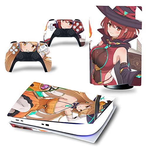 �ی� For PS5 Skin Disc Edition Anime Console And Controller Vinyl Cover Skins Wraps For Version 21341 �C�A�Ȃ��A�c�����Ȃ�
