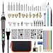 GEYOTAR Wood Burning Kit,Professional Pyrography Pen Set,60W Temperature Adjustable Soldering Iron with Switch,Wood Embossing/Carving/Soldering Tips,5 Stencil,6 Pencils,Solder Wire,Stand (Black)