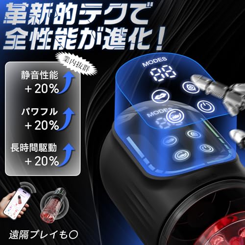 Yavaota 電動オナホ オナホ おなほ【紅撃!7爆転ピストン+7爆吸+7爆振+爆舐+アプリ遠隔】「低騒音+360度密着+液晶ディスプレイ+温&冷水浴」おなほーる 男性 人気 リアル オナホール 電動オナホール 男性用 アダルトグッズ 人気ランキング おなにーグッズ フェラホール オナホにんき オナニーグッズ あだるとグッズ 男性向け おとなのおもちゃ 男 非貫通 柔らかい素材 取外し可能 繰り返し USB充電式 日本語説明書付き - 画像6