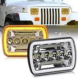 MAYELLO 5x7 Led Headlight 7x6 Led Headlights DOT Approved H6054 Led Headlights Hi/Low Sealed Beam Headlights Compatible with Jeep Cherokee XJ Wrangler YJ Ford Chevy GMC Toyota Nissan Dodge etc