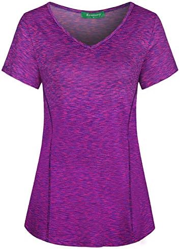 Kimmery V Neck T Shirts for Women Short Sleeve Workout Yoga Tops for Women