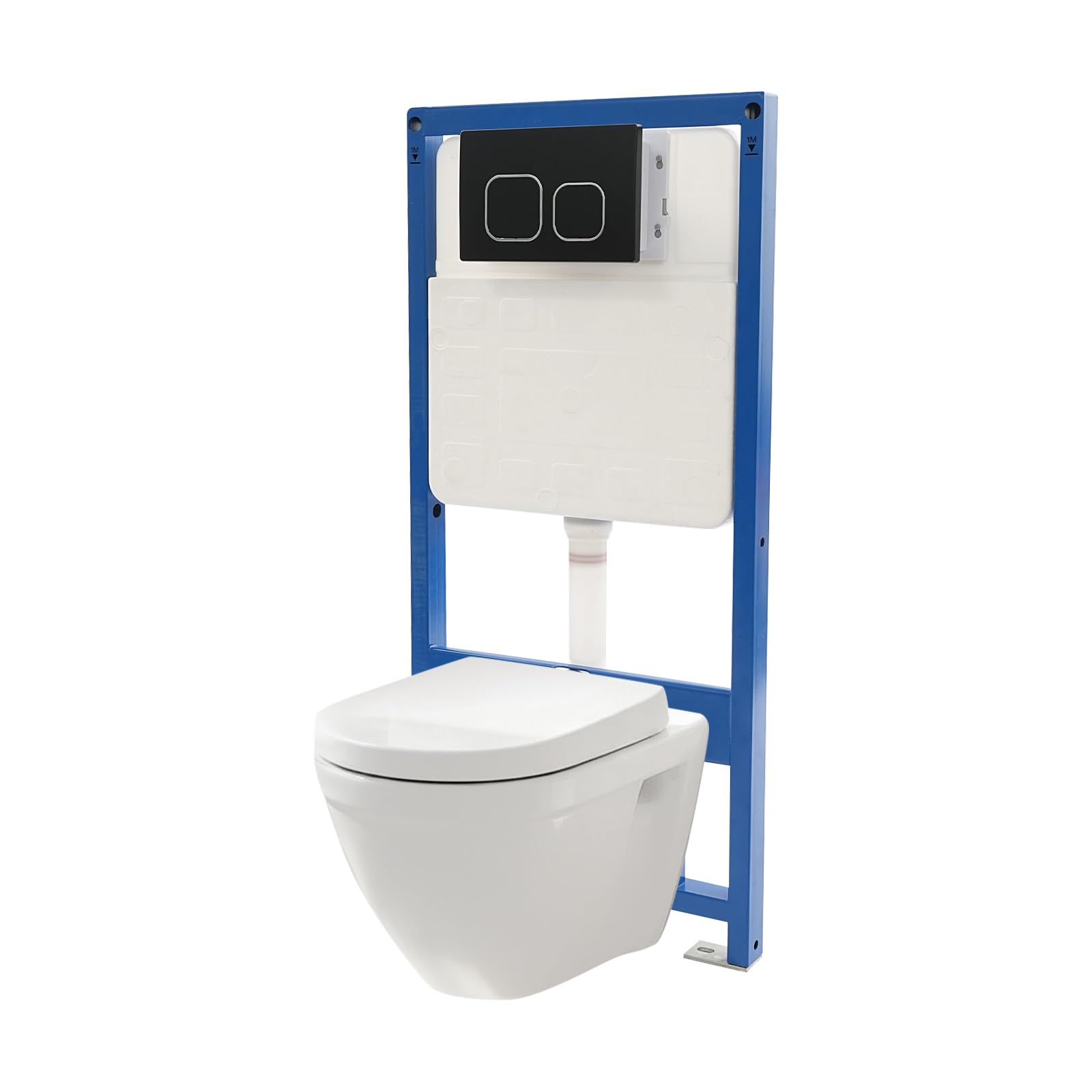 Element podtynkowy WC podtynkowy 400 kg, spłuczka do WC naściennej (czarna)