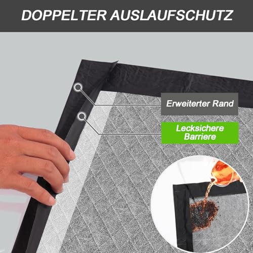 Gardner Pet Welpenunterlagen 70x85cm, Große Welpen Unterlagen mit Kohlenstoff zur Geruchskontrolle, Super Saugfähige und 6-lagige Auslaufsicher Trainingspads für Hunde, 30 Stück