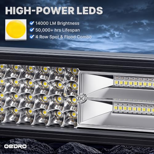 Image of OEDRO 18 Inch LED Light Bar Quad-Row Off Road Light with Wiring Harness