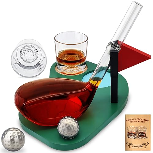 Juego de decantadores de whisky de golf con 50% de descuento