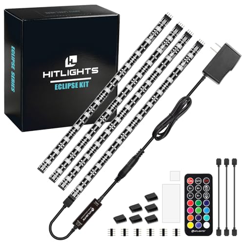 HitLights LED Strip Lights, 4 Pre-Cut Waterproof RGB Small LED Light Strip Kit Dimmable Color...