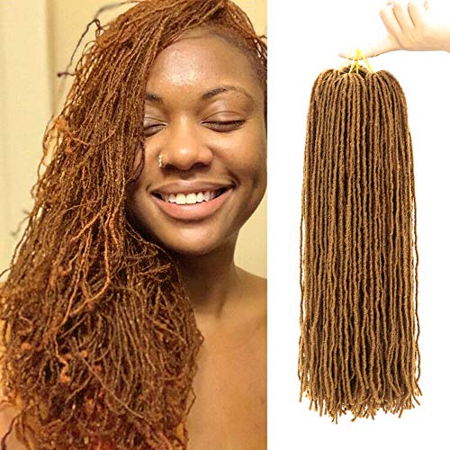 6Packs/Lot 18 Inch Micro Crochet Hair Braids Slender Straight Goddess Faux Locs Crochet Hair Synthetic Sister Locs Crochet Hair Braids Synthetic Braiding Hair Extensions For Women(30#)