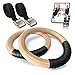 BURNNOVE Turnringe aus Holz Gym Ringe Holz Gymnastikringe Trainingsringe 28mm mit Professionelle Einstellbare Birch Birken Fitness Training mit verstellbaren Buckles Straps