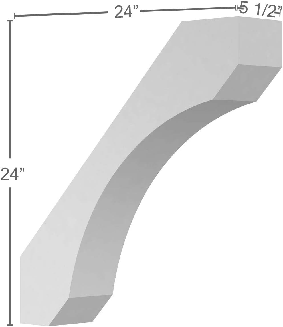 Contemporary 24" Primed Urethane Decorative Bracket