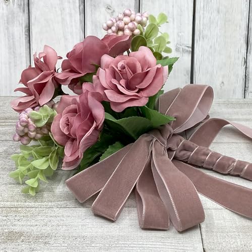 Ruban de velours rose mauve pour décoration de mariage et loisirs créatifs - 3