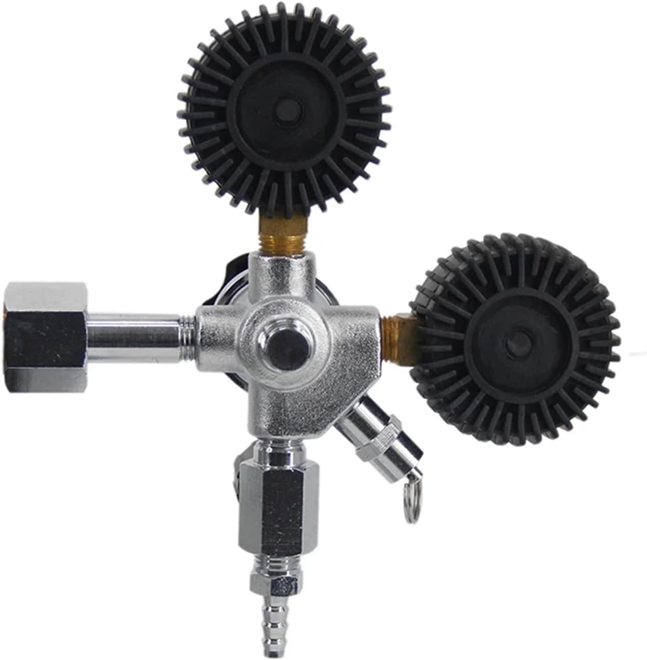 Heavy Duty Dual Gauge CO2 Regulator Kegging Draft Beer Kegerators Regulator Safety Pressure Relief Valve(CGA32 Inlet)